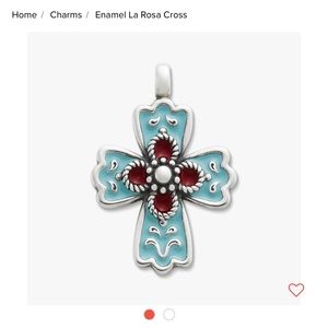 James Avery Enamel La Rosa Cross and chain - like new, never worn.